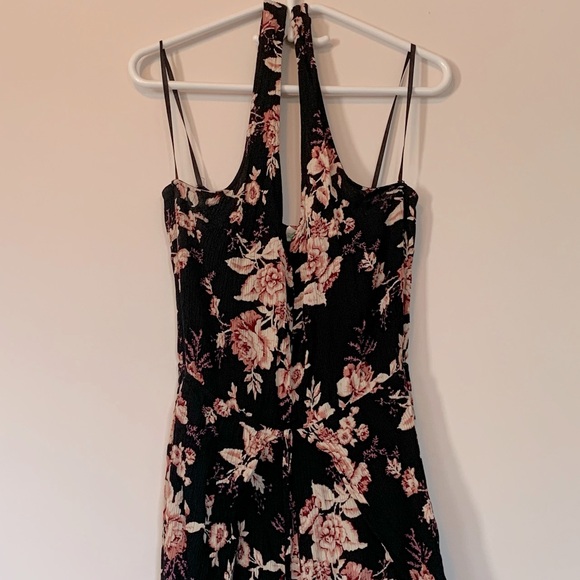 Floral Print Halter Top Jumpsuit - Picture 1 of 6